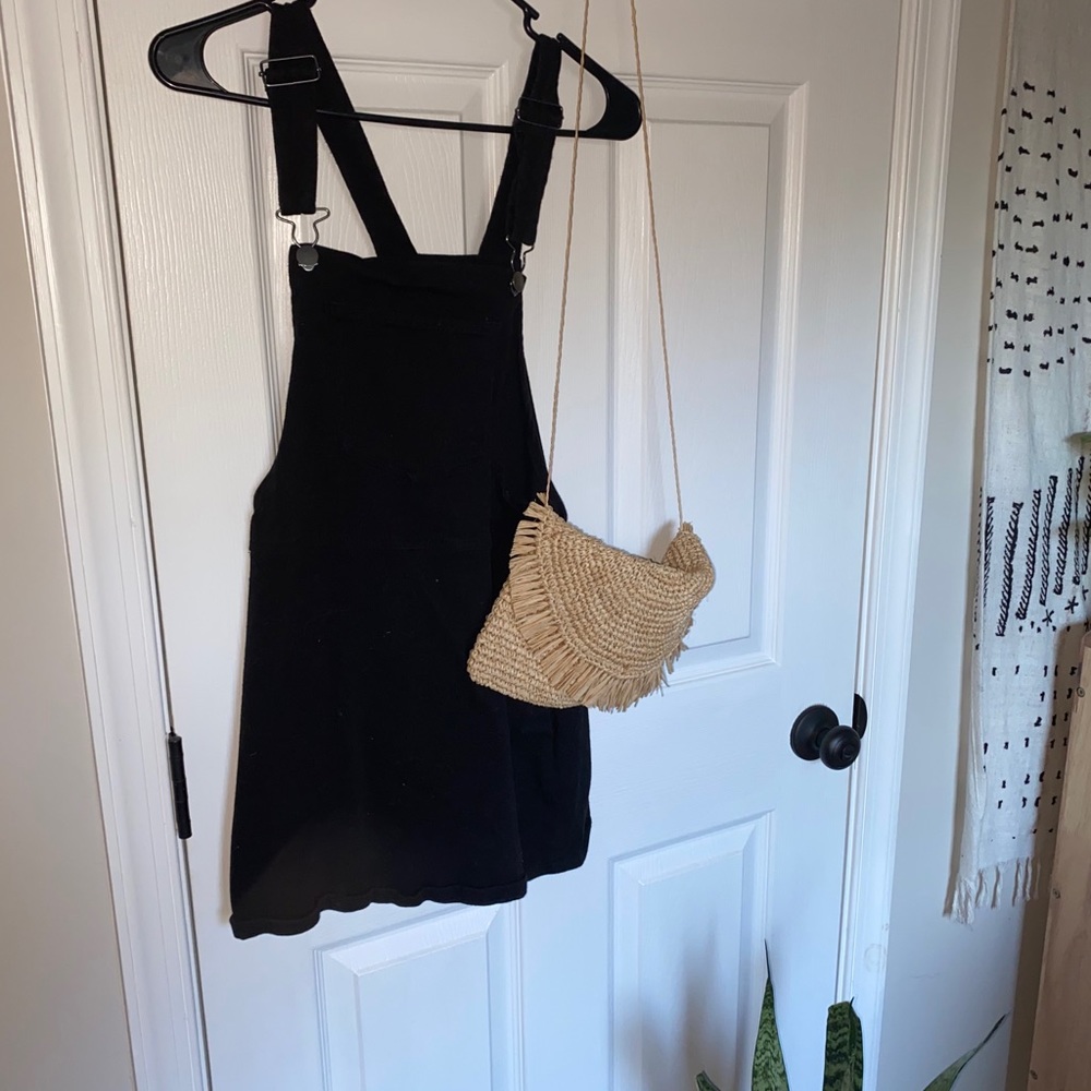 Forever 21 Black Denim Overall Skirt
